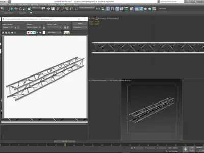 Square Truss Straight Segment 2 3D model