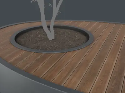 Modern Outdoor Bench 111 PBR Game Ready Low-poly 3D model