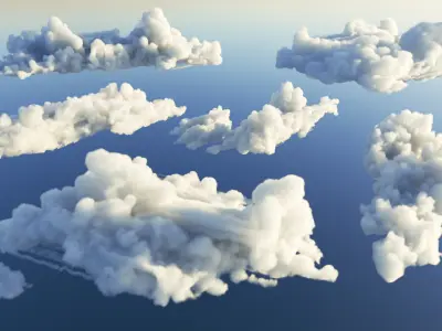 6 Realistic Volumetric Clouds Pack  3D model