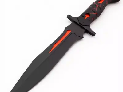 Black Ops Fiery Dagger 3D Model Assassin Weapon Low-poly 3D model