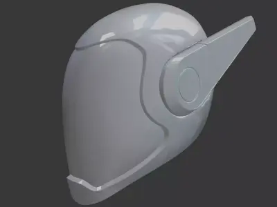 Futuristic Humanoid Robot Helmet 3D Printable 3D print model