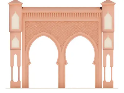 Traditional Moroccan Door Fes City 2 3D model