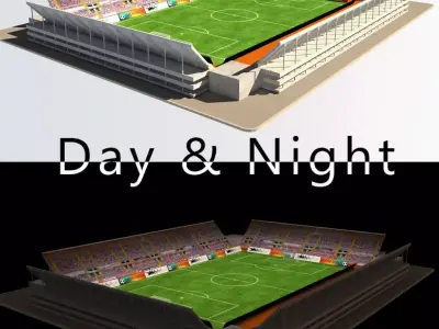 Stadium Level 1 Day-Night Low-poly 3D model