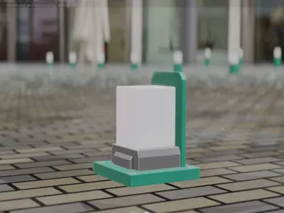 Street Light 8 Bollard 200mm Moss Green Version 2 Low-poly 3D model