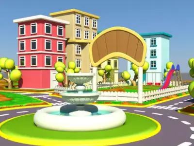 Cartoon city Exterior 3D model