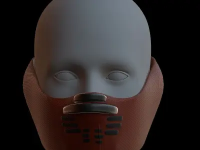 Gas mask helmet 3d model scifi Low-poly  Low-poly 3D model 133