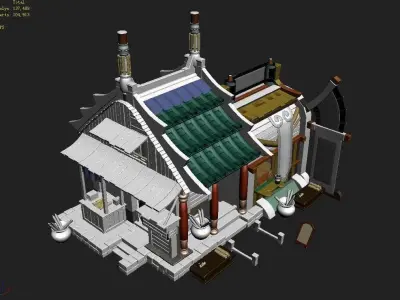 Game Gang Building - Intermediate College 3D model