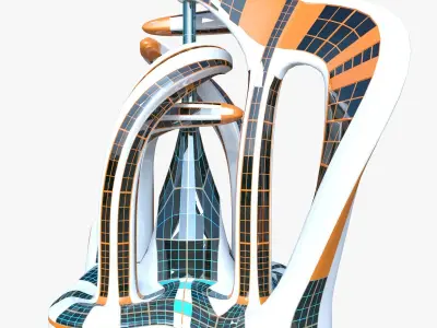 Future skyscraper 3D model