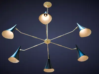 Library Chandelier Low-poly 3D model