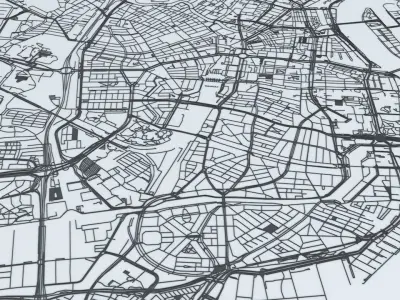 Rotterdam Road Network and Streets 3D model