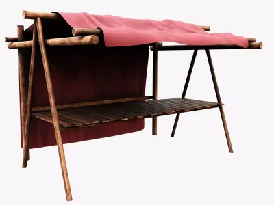 Market Stall Cotton  Low-poly 3D model