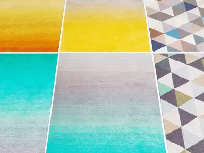 Carpet collection carpets pieces 3D model