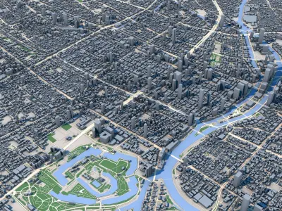 Osaka City Japan 3D model
