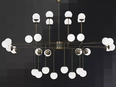 Stilnovo style Italian Chandelier 3D model