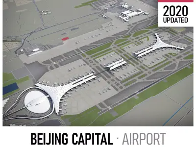 Beijing Airport Low-poly 3D model