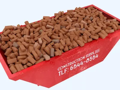 Industrial Container with bricks 3 3D model