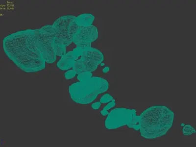 Koike town - river stone 01 3D model
