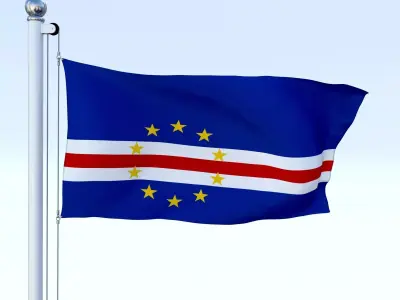 Animated Cape Verde Flag Low-poly 3D model