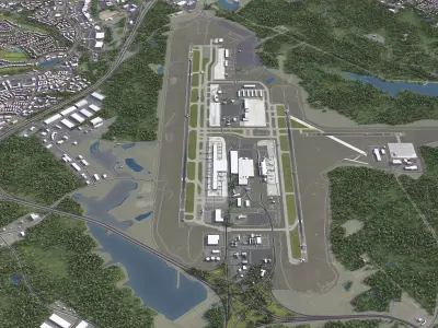 Raleigh - Durham Airport - RDU Low-poly 3D model