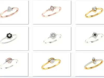 64 - 3DM  STL RING MODEL LESS THAN 2GM LIGHT WT  3D print model