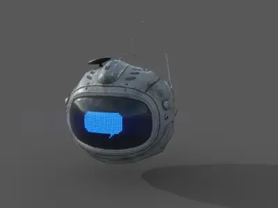 SciFi Futuristic drone robot 3D Low-poly 3D model