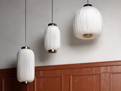 Set for interior with lamps Bloomingville 3D model