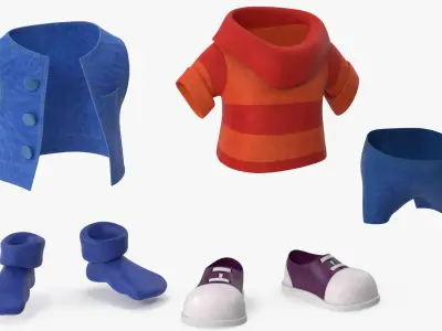  Cartoon Costume Blue with a Short Sleeve Sweater 