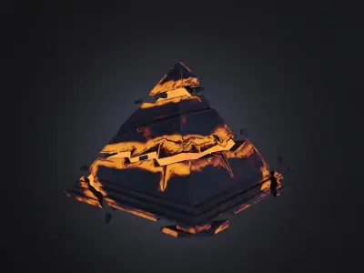 space fantasy low poly piramide HighPoly included Low-poly 3D model