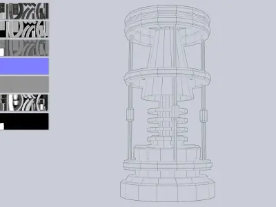 Sci fi lamp Low-poly 3D model