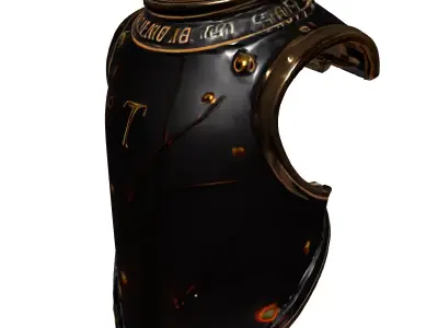 Fantasy Engraved Glowing Cuirass Armor Low-poly 3D model