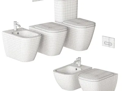 Duravit HAPPY D2 WC Full Set 3D model