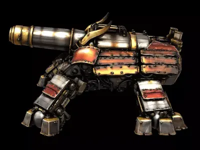 Samurai Fusion Cannon Armored Siege Artillery Highpoly Game 3D print model