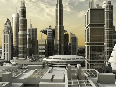 Sci-Fi City 3D model