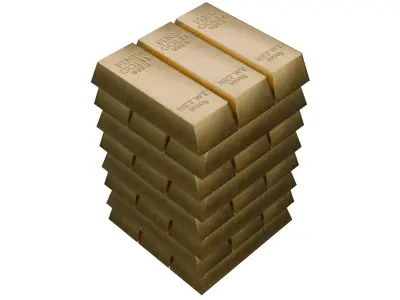 Gold Bar Low-poly 3D model