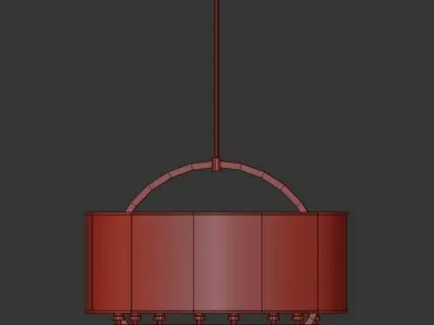 Harlan 8 round pendant light with shade 3D model