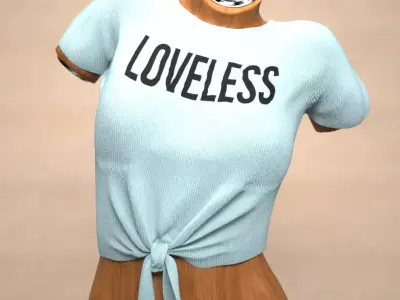 Knot Front Tee for Genesis 9 3D model