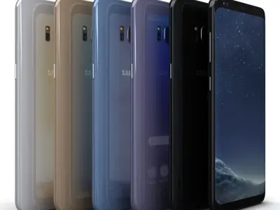 Samsung Galaxy S8 S8Plus and Note 8 Collection Low-poly 3D model