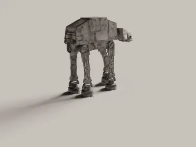 star wars AT-AT with snowy texture  3D model
