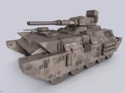 Advance Heavy Military Tank Low-poly 3D model