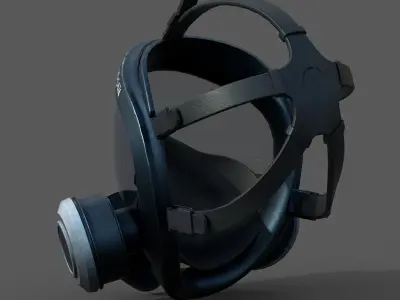 Gas mask helmet 3d model military combat protection pollution Low-poly 3D model