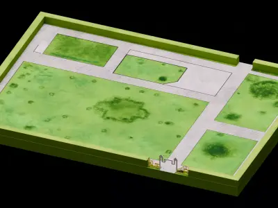 Amusement Park - Ground 1 Low-poly 3D model