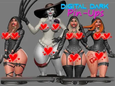 Resident Evil Village diorama with NSFW version and miniatures 3D print model