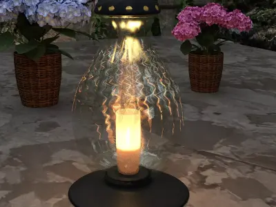 Simple Cemetery Candle Set Free low-poly 3D model