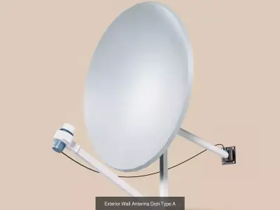 5 different Exterior Telecom Antennas with Modular Telecom Mast 3D Model Pack