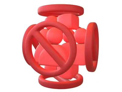 Blocked User Icon V2 002 Low-poly 3D model