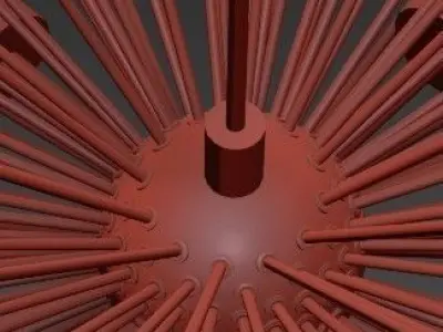 White Beaded Urchin Chandelier Sputnik 3D model