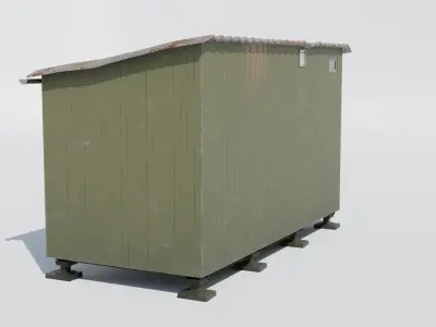 Forest Hut Olive Low-poly 3D model