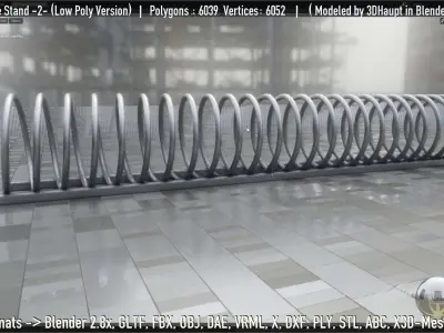 Spiral Bike Stand -2- Low-Poly Version Low-poly 3D model