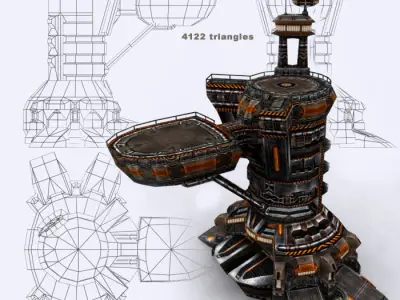 3DRT - Sci-Fi Constructions Mixed Pack  Low-poly 3D model