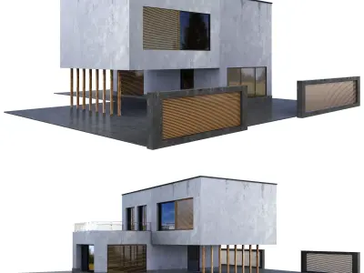 Vila01 house with three different views Low-poly 3D model